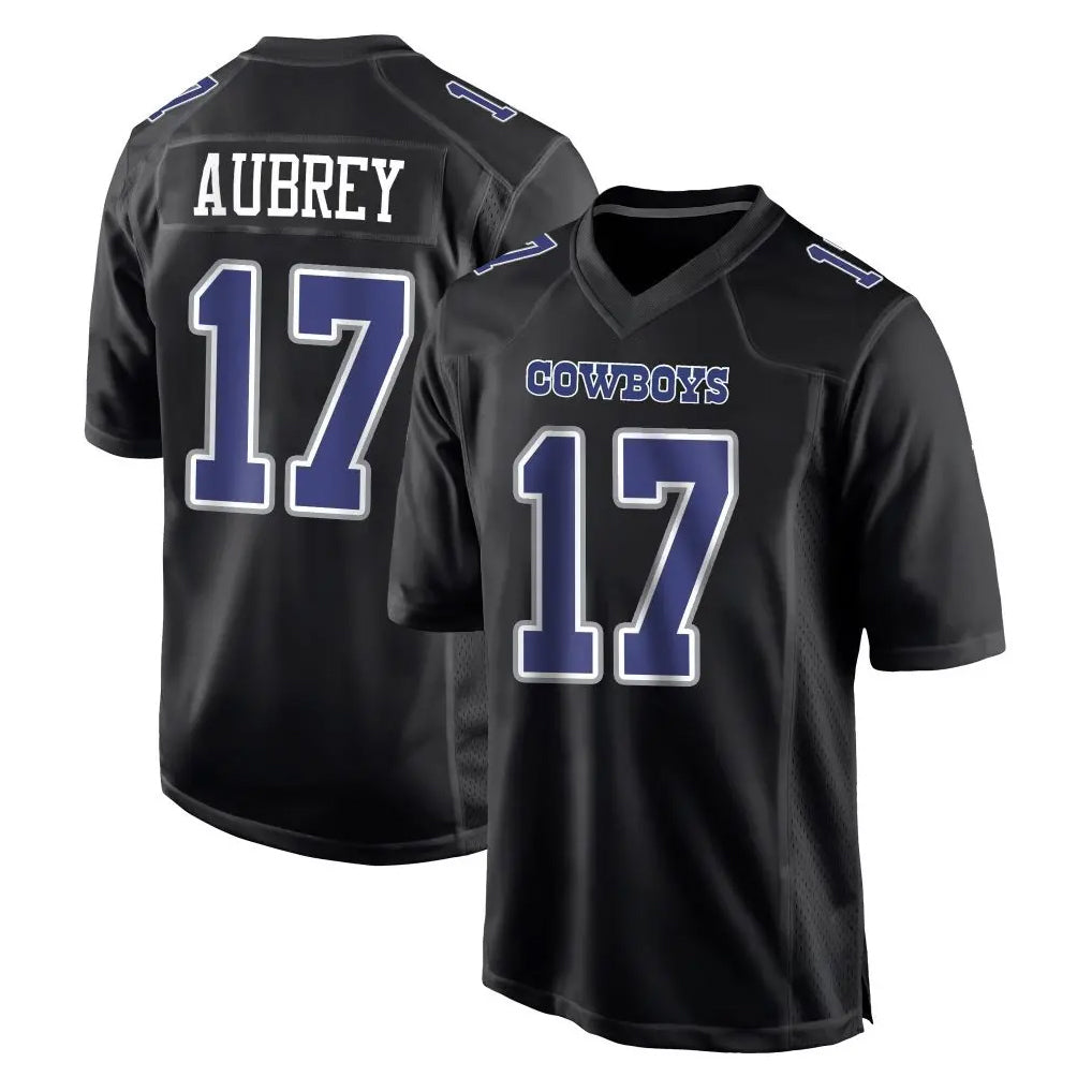 D.Cowboys #17 Brandon Aubrey Player Carbon Black Fashion Home Game Edoa Stitched Jerseys