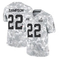 C.Browns #22 Dylan Sampson Player Arctic Camo Salute to Service Limited Home Game Edoa Stitched Jerseys