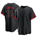 C.Reds #30 Ken Griffey Player Black City Connect Home Game Edoa Stitched Jerseys
