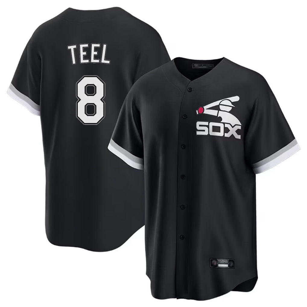 C.White Sox #8 Kyle Teel Player Black Spring Training Game Edoa Stitched Jerseys