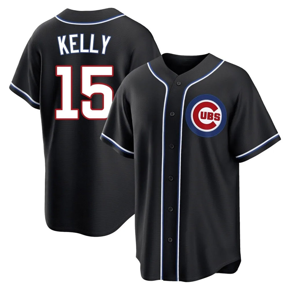 C.Cubs #15 Carson Kelly Player Black Fashion Out Game Edoa Stitched Jerseys
