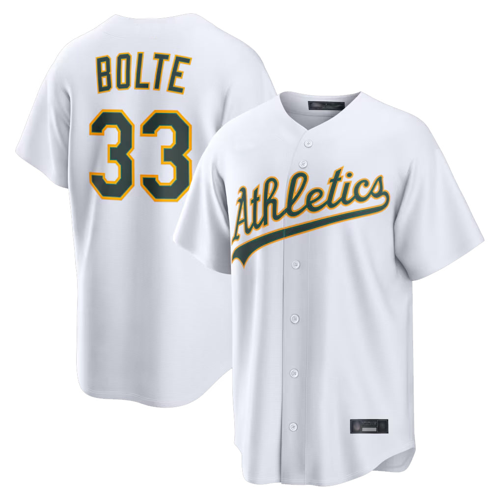 Athletics #33 Henry Bolte Player White Home Game Edoa Stitched Jerseys