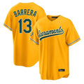 Athletics #13 Luis Barrera Player Gold Home Game Edoa Stitched Jerseys