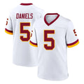 W.Commanders #5 Jayden Daniels Player White Home Game Edoa Stitched Jerseys