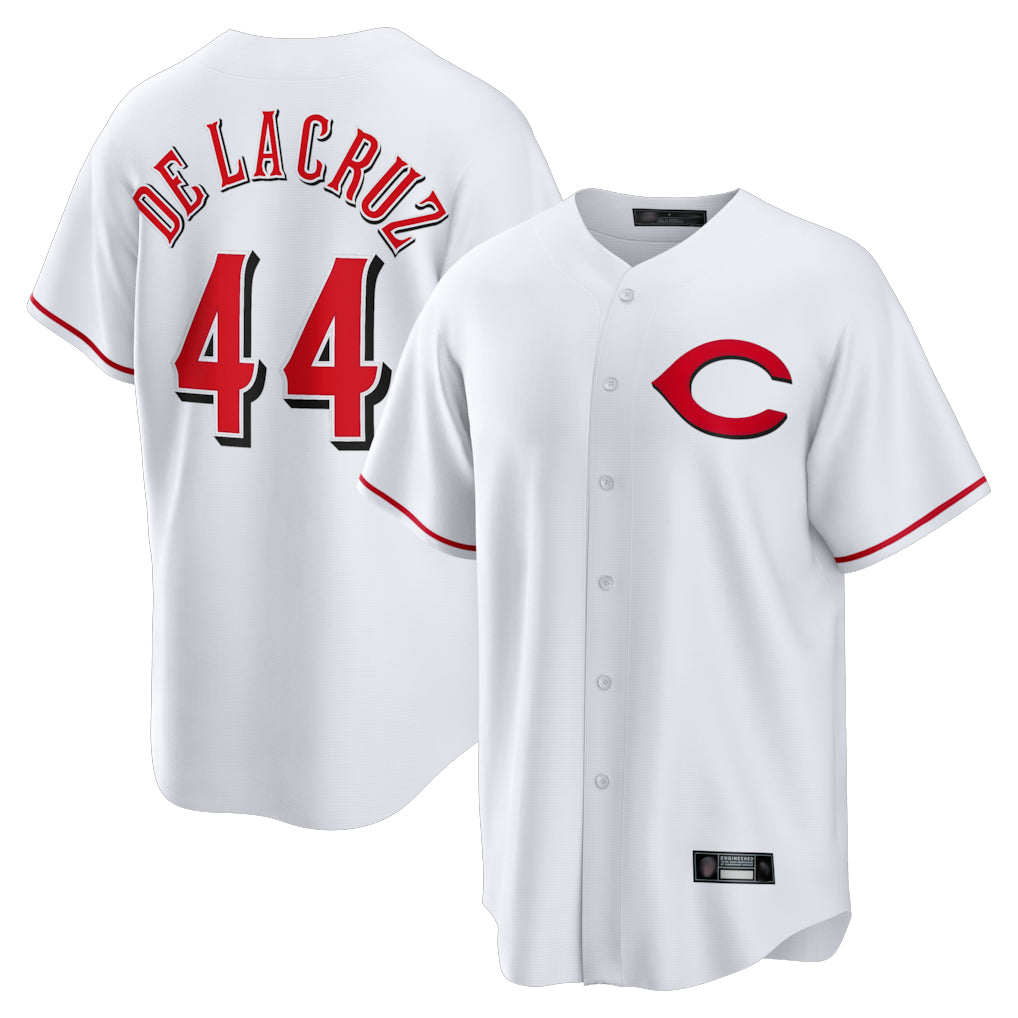 C.Reds #44 Elly De La Cruz Player White Home Game Edoa Stitched Jerseys