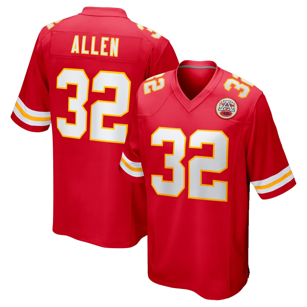 KC.Chiefs #32 Marcus Allen Player Red Home Game Edoa Stitched Jerseys
