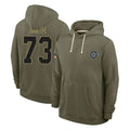 D.Cowboys #73 Tyler Smith Player Olive Salute to Service Pullover Hoodies Limited Edoa Stitched Jerseys