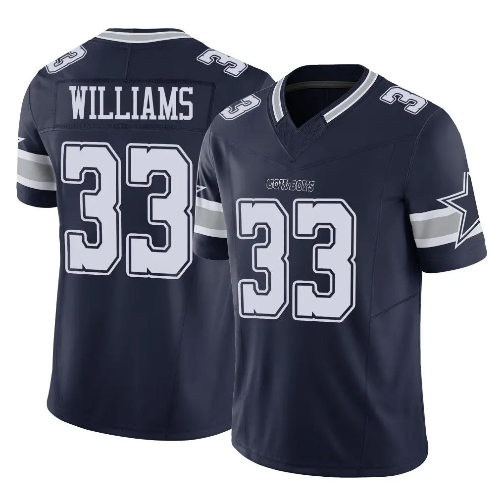 D.Cowboys #33 Javonte Williams Player Navy Limited Vapor F.U.S.E. Home Game Edoa Stitched Jerseys
