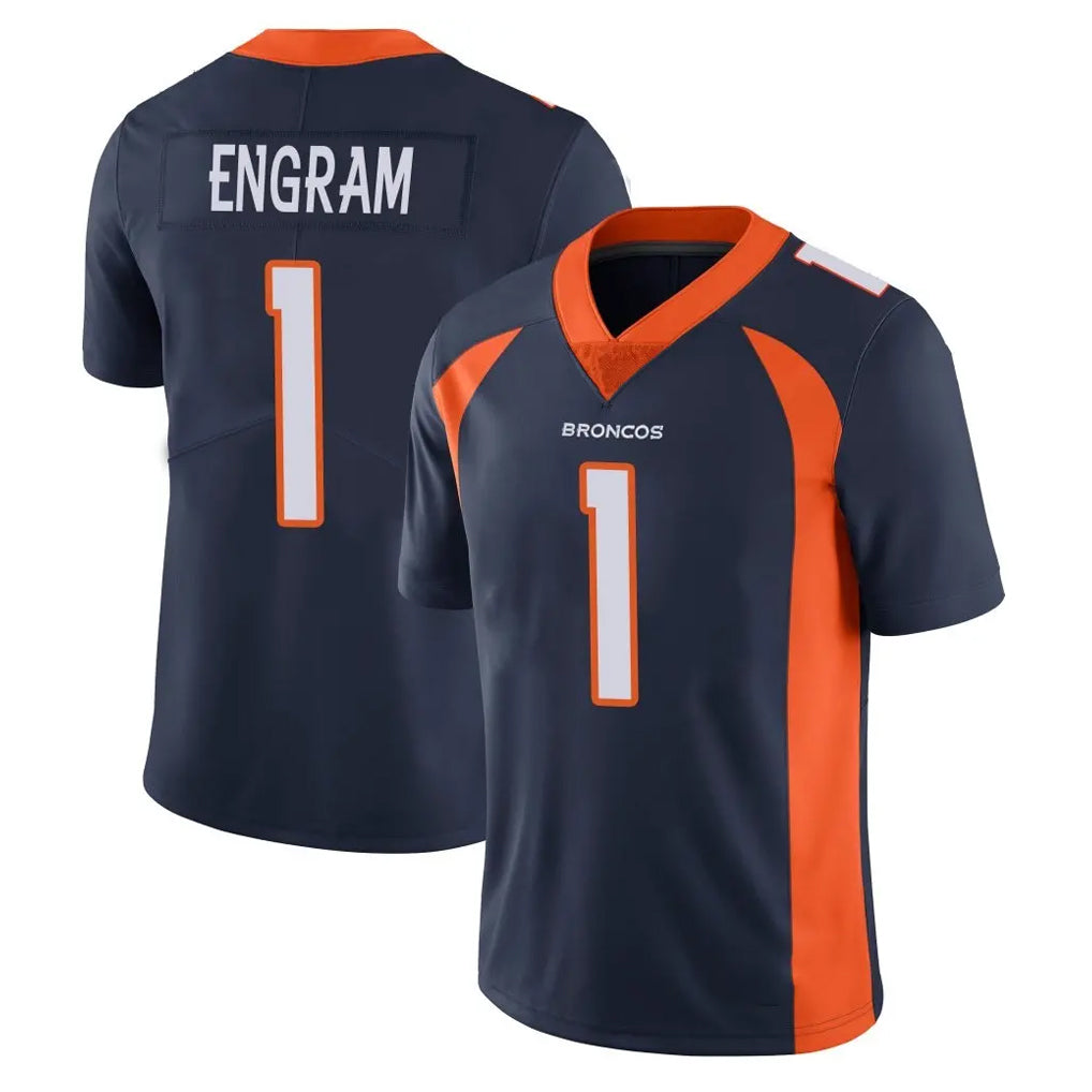 D.Broncos #1 Evan Engram Player Navy Vapor Untouchable Limited Game Edoa Stitched Jerseys