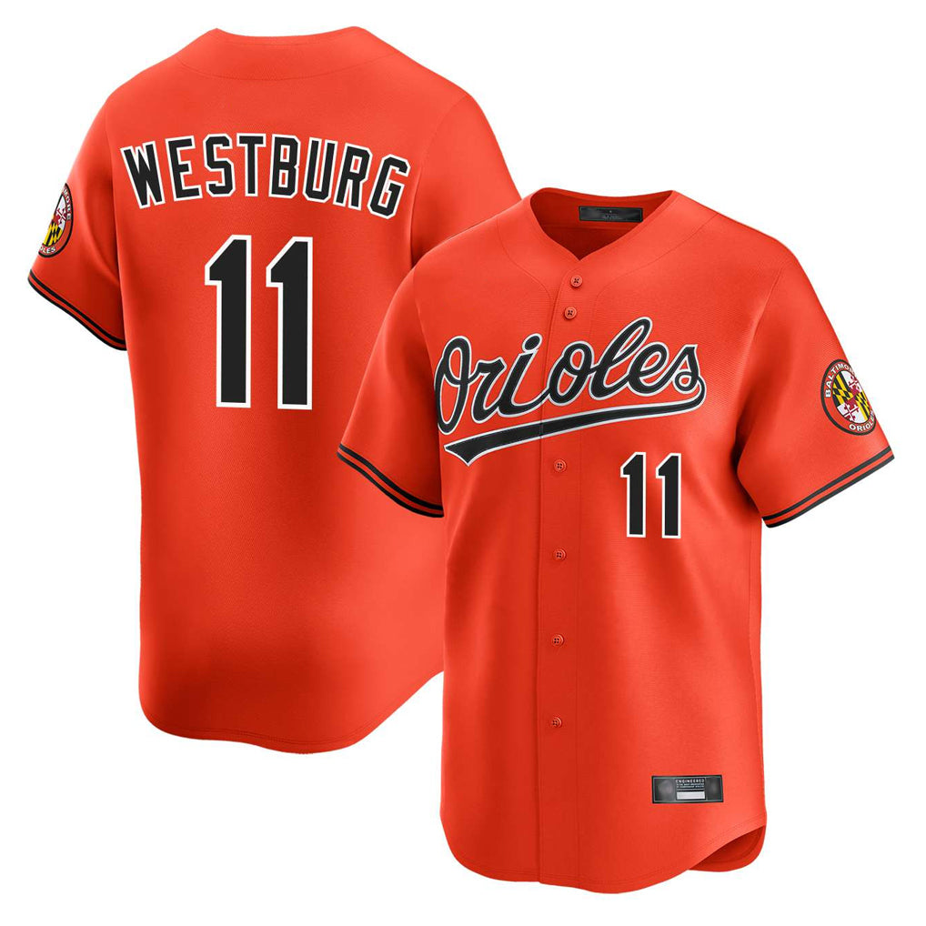 B.Orioles #11 Jordan Westburg Player Orange Limited Home Game Edoa Stitched Jerseys