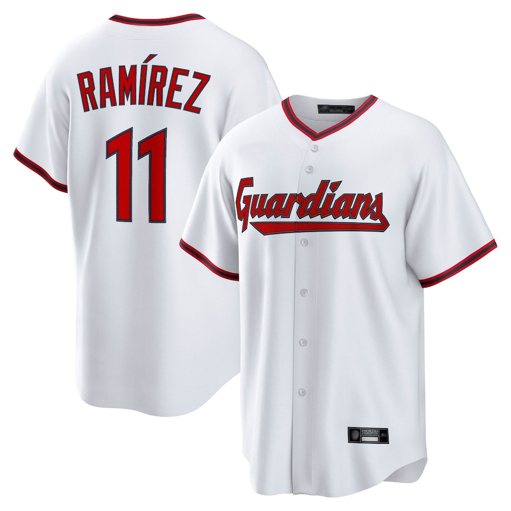 C.Guardians #11 Jose Ramirez Player White Game Home Edoa Stitched Jerseys