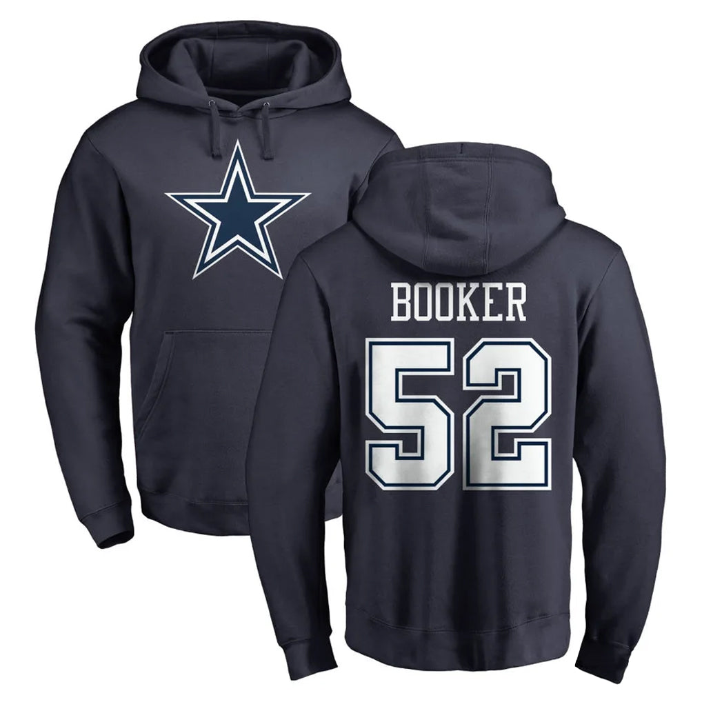 D.Cowboys #52 Tyler Booker Player Navy Pullover Hoodies Limited Edoa Stitched Jerseys