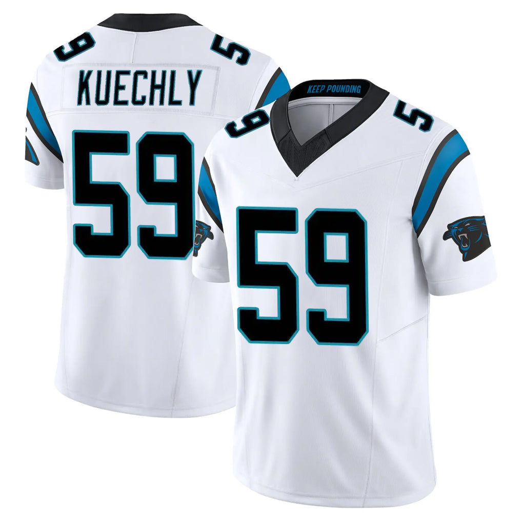C.Panthers #59 Luke Kuechly Player White Vapor F.U.S.E. Limited Home Game Edoa Stitched Jerseys