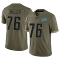 D.Lions #76 Blake Miller Player Olive Salute To Service Limited Edoa Stitched Jerseys