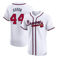 A.Braves #44 Hank Aaron Player White Limited Elite Home Game Edoa Stitched Jerseys