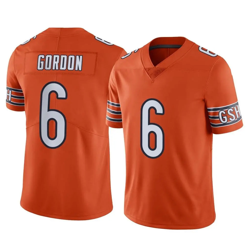 C.Bears #6 Kyler Gordon Player Orange Alternate Vapor Limited Home Game Edoa Stitched Jerseys