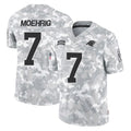 C.Panthers #7 Tre'von Moehrig Player Arctic Camo Salute to Service Limited Game Edoa Stitched Jerseys