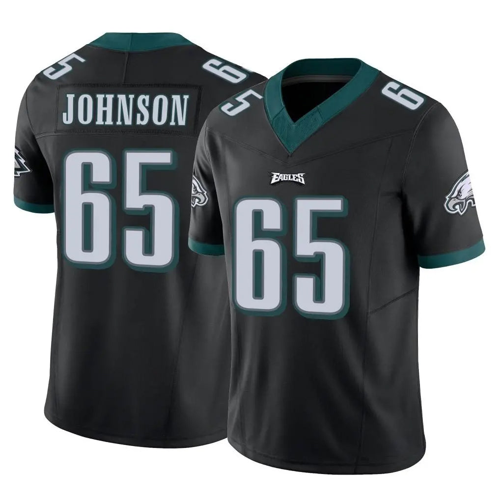 P.Eagles #65 Lane Johnson Player Black Limited Vapor F.U.S.E. Home Game Edoa Stitched Jerseys