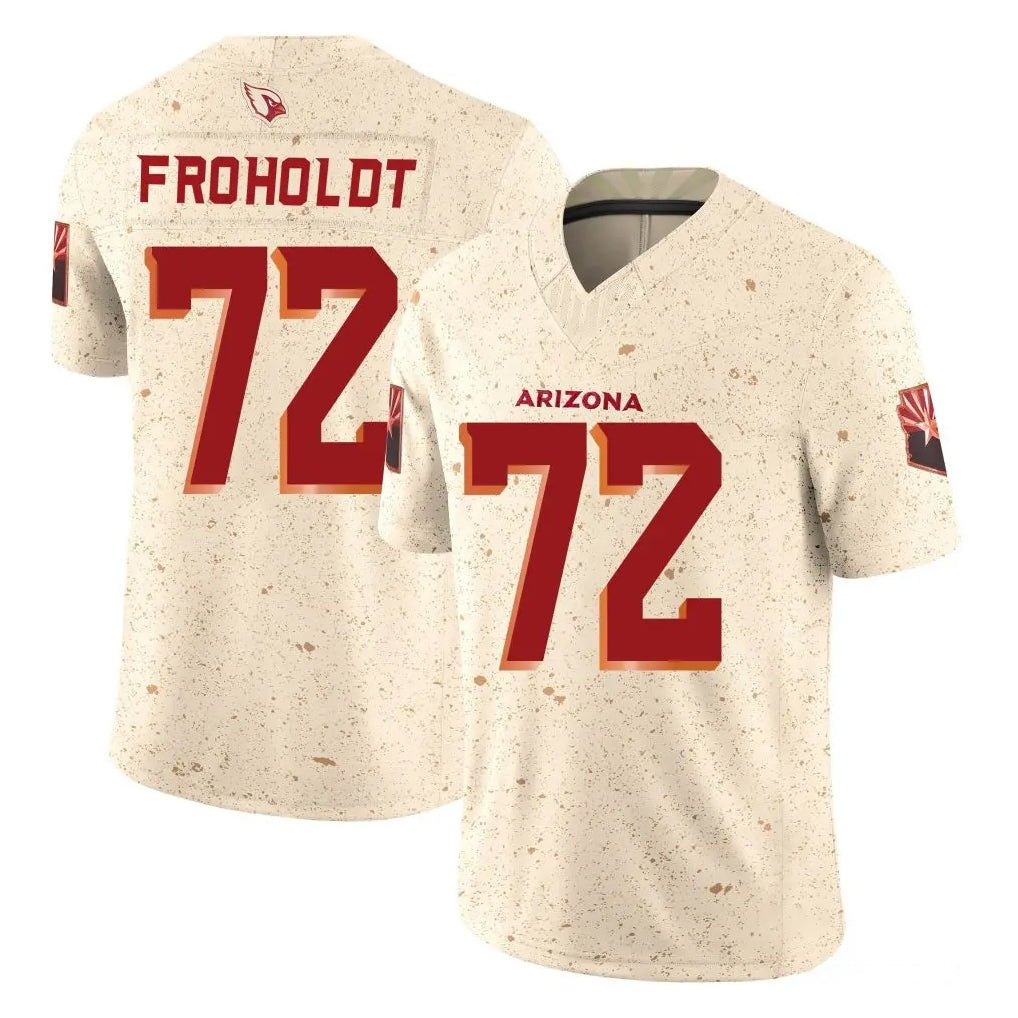 A.Cardinals #72 Hjalte Froholdt Player Cream Rivalries Collection Vapor Limited Home Game Edoa Stitched Jerseys