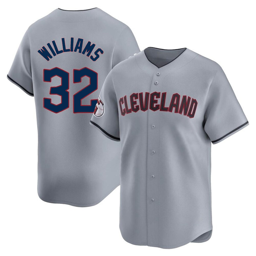 C.Guardians #32 Gavin Williams Player Gray Road Limited Home Edoa Stitched Jerseys