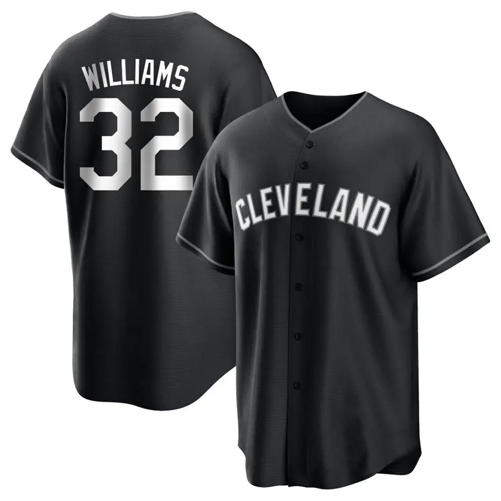 C.Guardians #32 Gavin Williams Player Black Home Game Edoa Stitched Jerseys