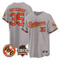 B.Orioles #35 Adley Rutschman Player Gray 30th Anniversary of 2131 Home Game Edoa Stitched Jerseys