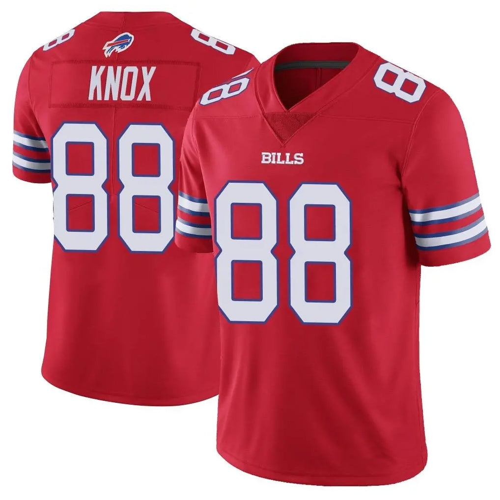 B.Bills #88 Dawson Knox Player Red Vapor Untouchable Limited Edoa Stitched Jerseys