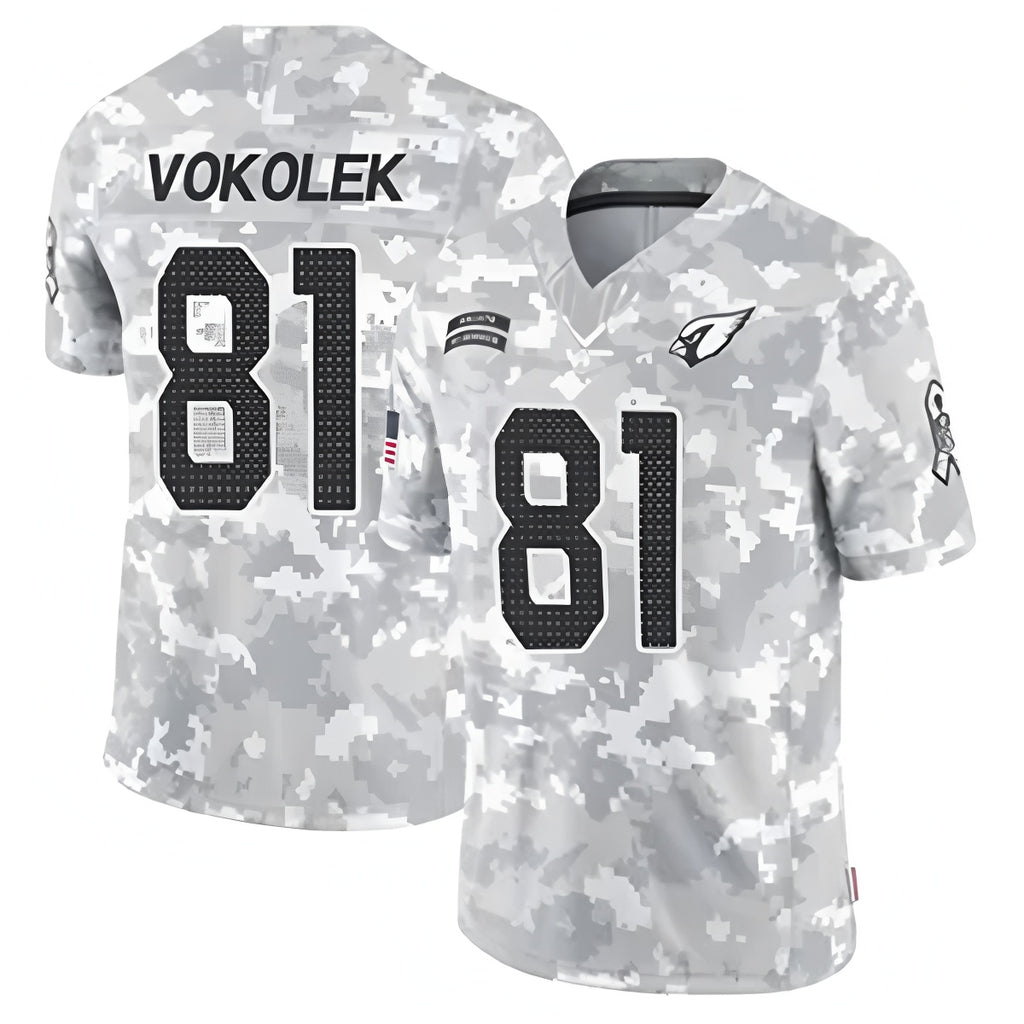 A.Cardinals #81 Travis Vokolek Player Camo Salute to Service Limited Edoa Stitched Jerseys