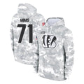 C.Bengals #71 Amarius Mims Player Arctic Camo Salute to Service Pullover Hoodie Limited Edoa Stitched Jerseys