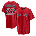 B.Red Sox #22 Garrett Whitlock Player Red Home Game Edoa Stitched Jerseys