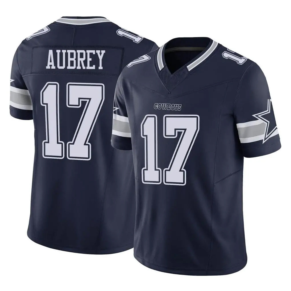 D.Cowboys #17 Brandon Aubrey Player Navy Limited Vapor F.U.S.E. Home Game Edoa Stitched Jerseys