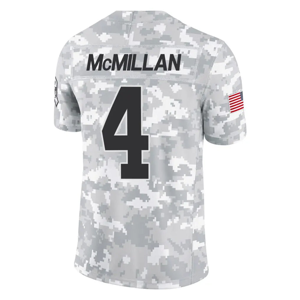 C.Panthers #4 Tetairoa McMillan Player Arctic Camo Salute to Service Limited Game Edoa Stitched Jerseys