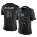 C.Bears #18 Caleb Williams Player Black REFLECTIVE Limited Game Edoa Stitched Jerseys