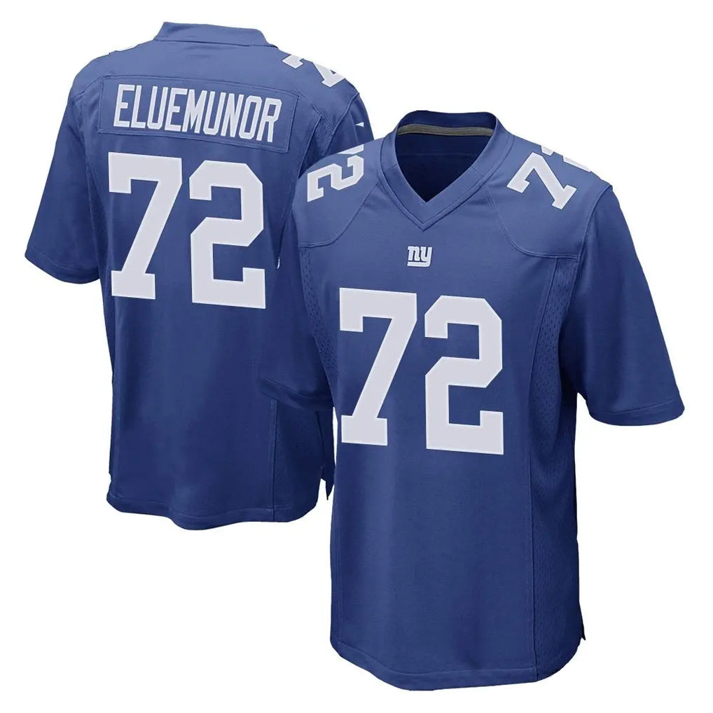 NY.Giants #72 Jermaine Eluemunor Player Royal Home Game Edoa Stitched Jerseys