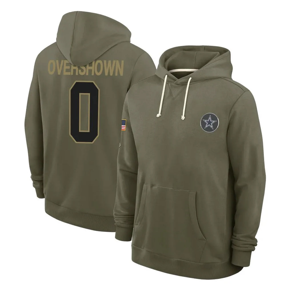 D.Cowboys #0 DeMarvion Overshown Player Olive Salute to Service Pullover Hoodies Limited Edoa Stitched Jerseys