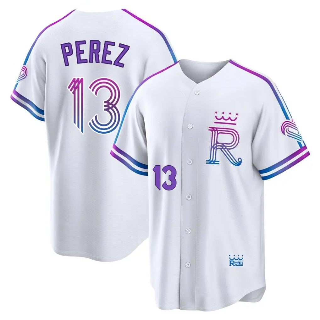 KC.Royals #13 Salvador Perez Player White 2026 City Connect Limited Home Edoa Stitched Jerseys