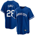KC.Royals #28 Kyle Isbel Player Royal Game Home Edoa Stitched Jerseys