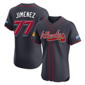 A.Braves #77 Joe Jimenez Player Navy 2025 Speedway Classic Limited Elite Home Game Edoa Stitched Jerseys