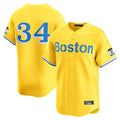 B.Red Sox #34 David Ortiz Player Yellow Limited Home Game Edoa Stitched Jerseys