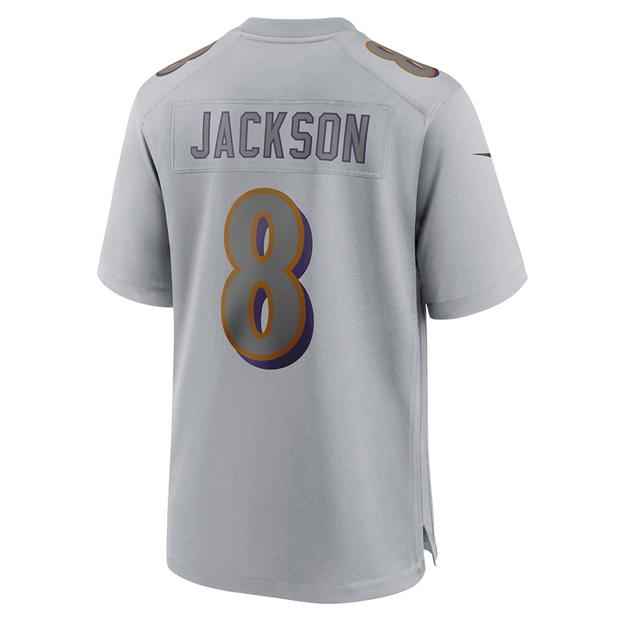B.Ravens #8 Lamar Jackson Player Gray Replica Limited Edoa Stitched Jerseys