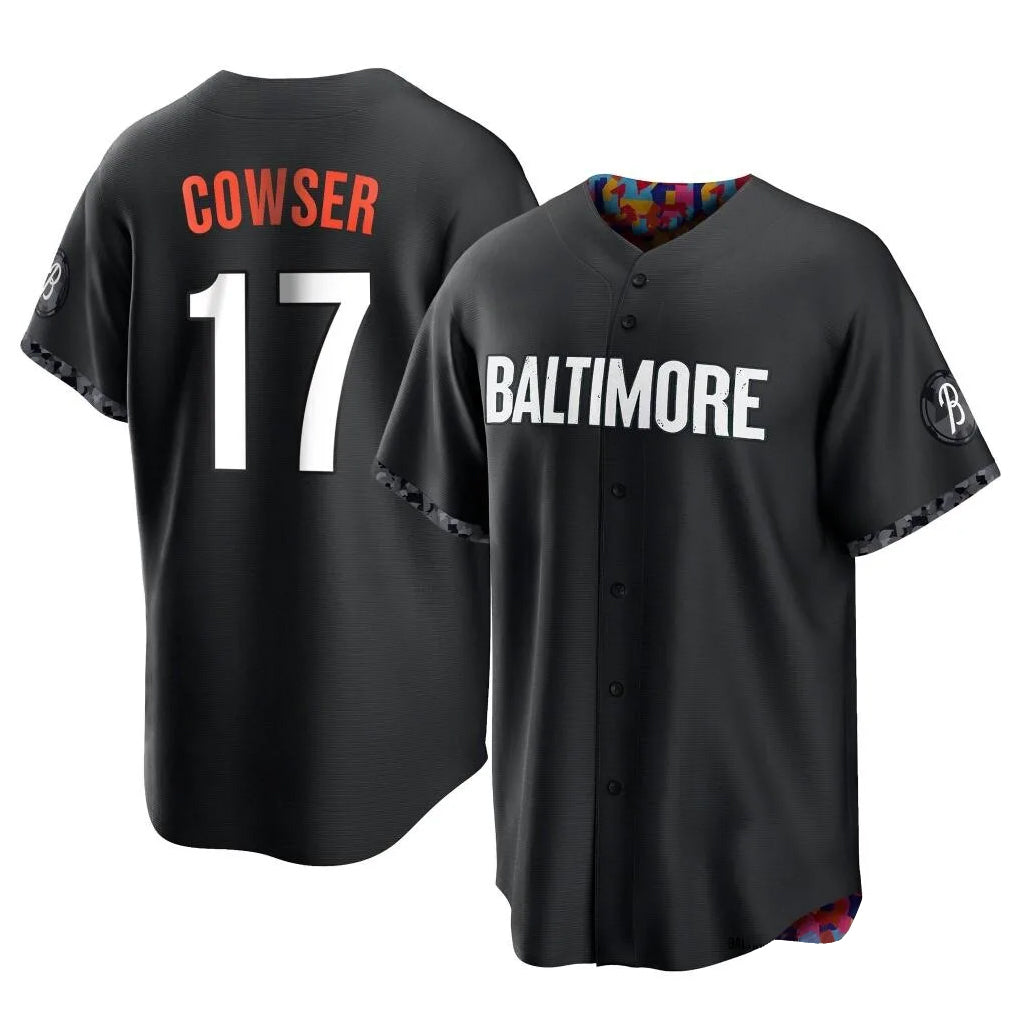 B.Orioles #17 Colton Cowser Player Black City Connect Home Game Edoa Stitched Jerseys