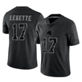 C.Panthers #17 Xavier Legette Player Black Limited Reflective Game Edoa Stitched Jerseys