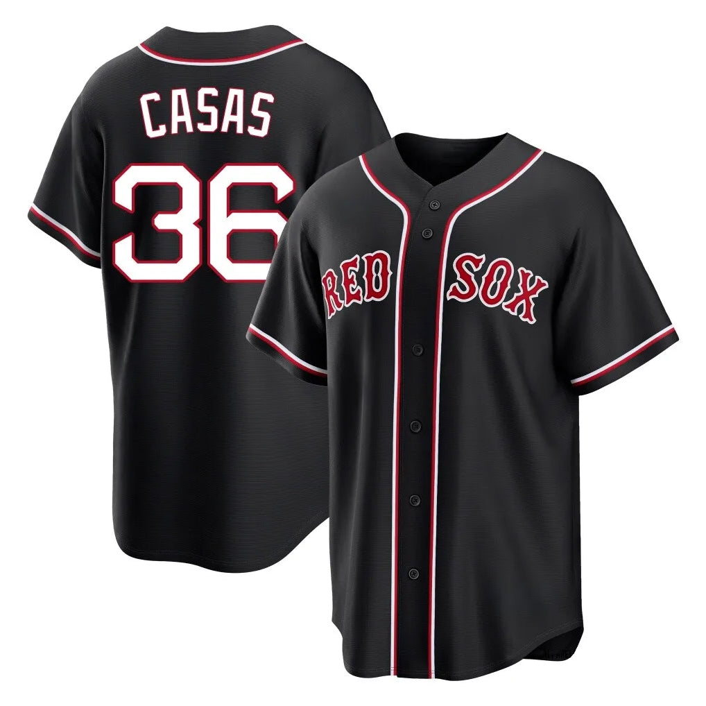 B.Red Sox #36 Triston Casas Player Black Out Home Game Edoa Stitched Jerseys