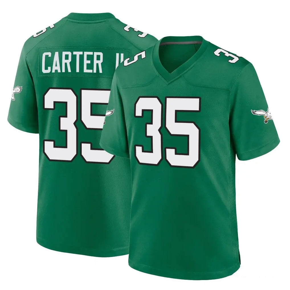 P.Eagles #35 Michael Carter II Player Green Kelly Alternate Home Game Edoa Stitched Jerseys