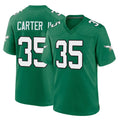 P.Eagles #35 Michael Carter II Player Green Kelly Alternate Home Game Edoa Stitched Jerseys