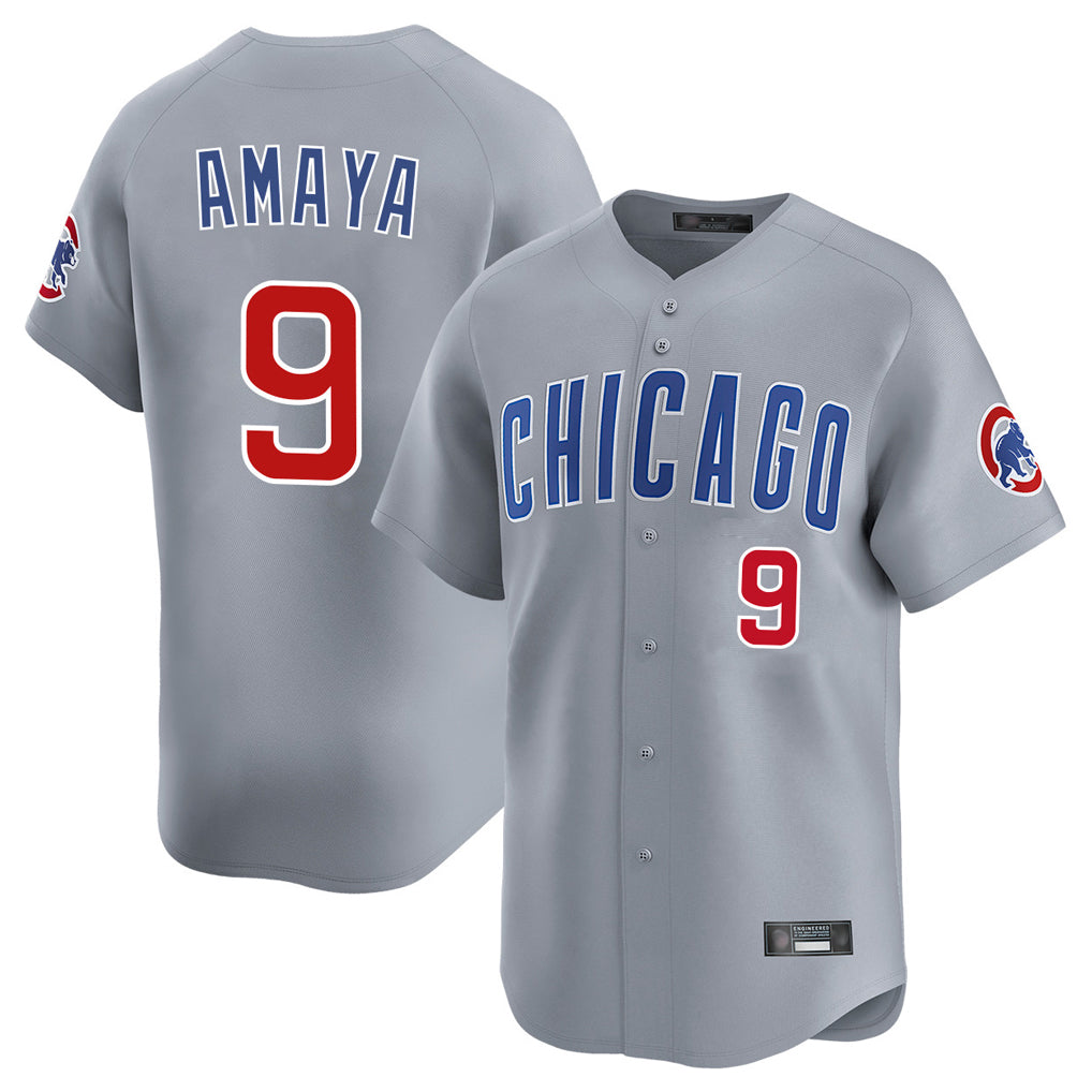 C.Cubs #9 Miguel Amaya Player Gray Road Limited Home Edoa Stitched Jerseys