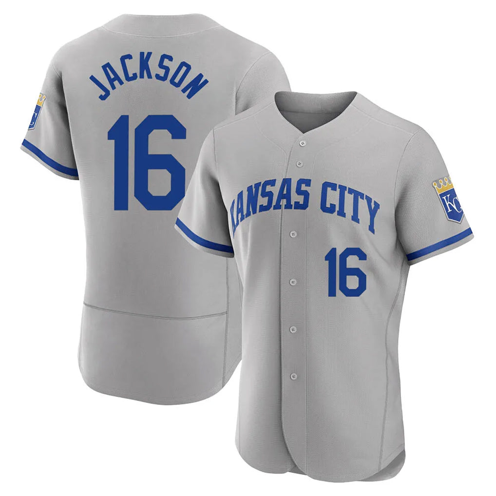 KC.Royals #16 Bo Jackson Player Gray Limited Elite Home Game Edoa Stitched Jerseys