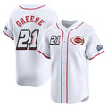 C.Reds #21 Hunter Greene Player White Speedway Classic Home Limited Edoa Stitched Jerseys