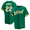 Athletics #22 Jeff McNeil Player Kelly Green Home Game Edoa Stitched Jerseys
