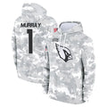 A.Cardinals #1 Kyler Murray Player Camo Salute to Service Hoodies Edoa Stitched Jerseys